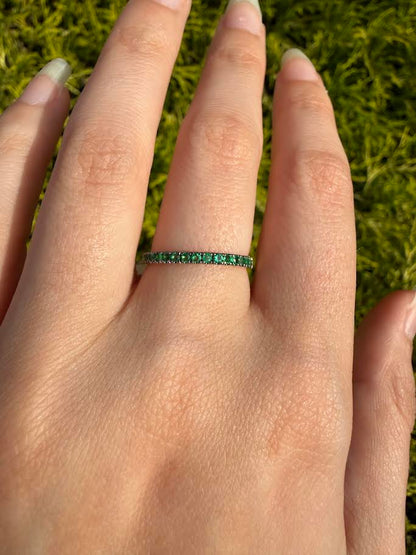Emerald Half-Eternity Ring