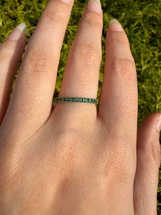 Emerald Half-Eternity Ring