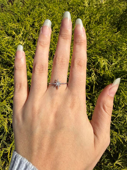 0.10 CTW Starburst Diamond Twist Ring