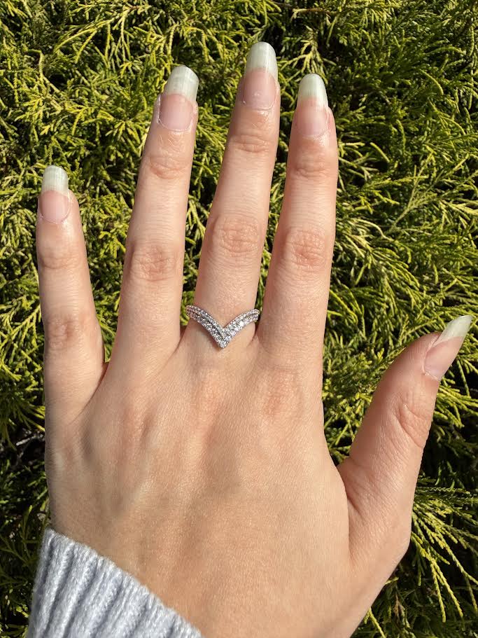 18K 0.50 CTW Double-V Diamond Fashion Ring