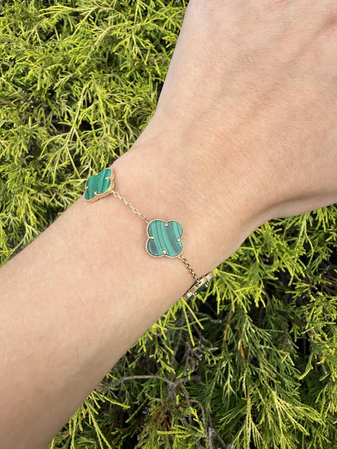 Green Clover Station Bracelet