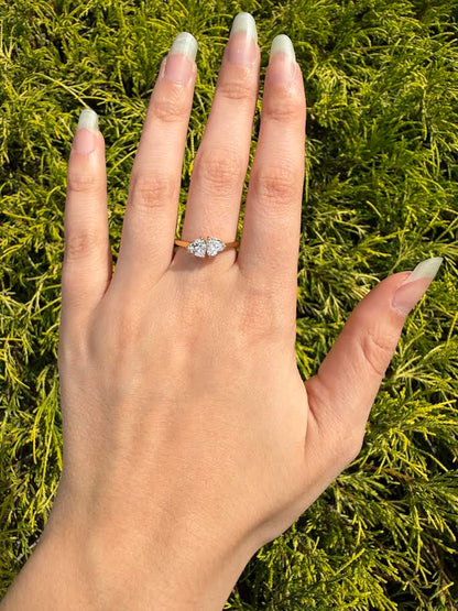 1 CT TW. Two Heart Lab-Grown Diamond Fashion Ring