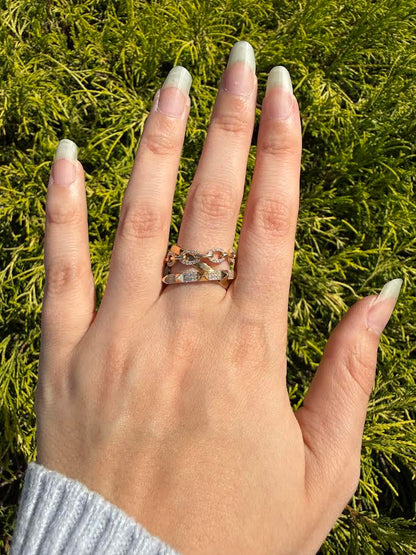 0.22 CTW Diamond Chain & Spike Statement Ring
