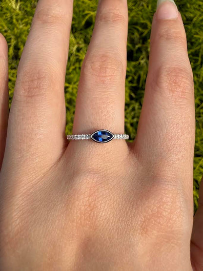 Marquise Sapphire Diamond Ring
