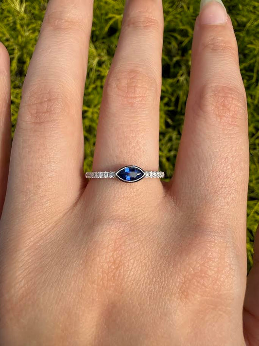 Marquise Sapphire Diamond Ring