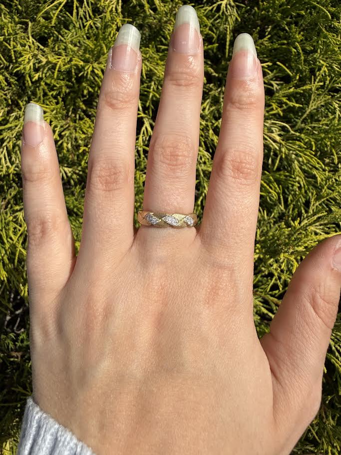 0.12 CTW Woven Texture Diamond Fashion Band