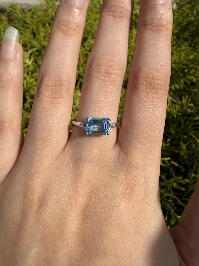 Blue Topaz and Diamond Fashion Ring