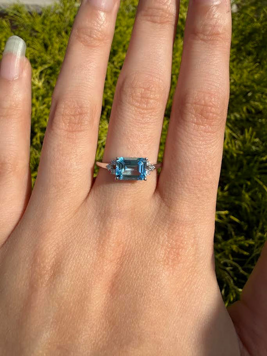 Blue Topaz and Diamond Fashion Ring