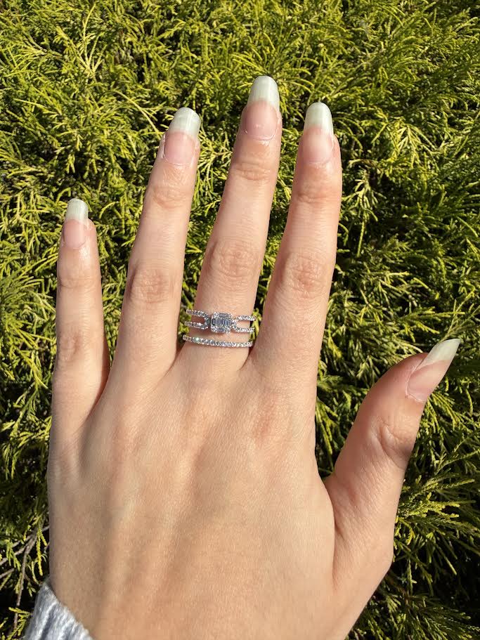 0.65 CTW Diamond Baguette Double-Open Fashion Ring