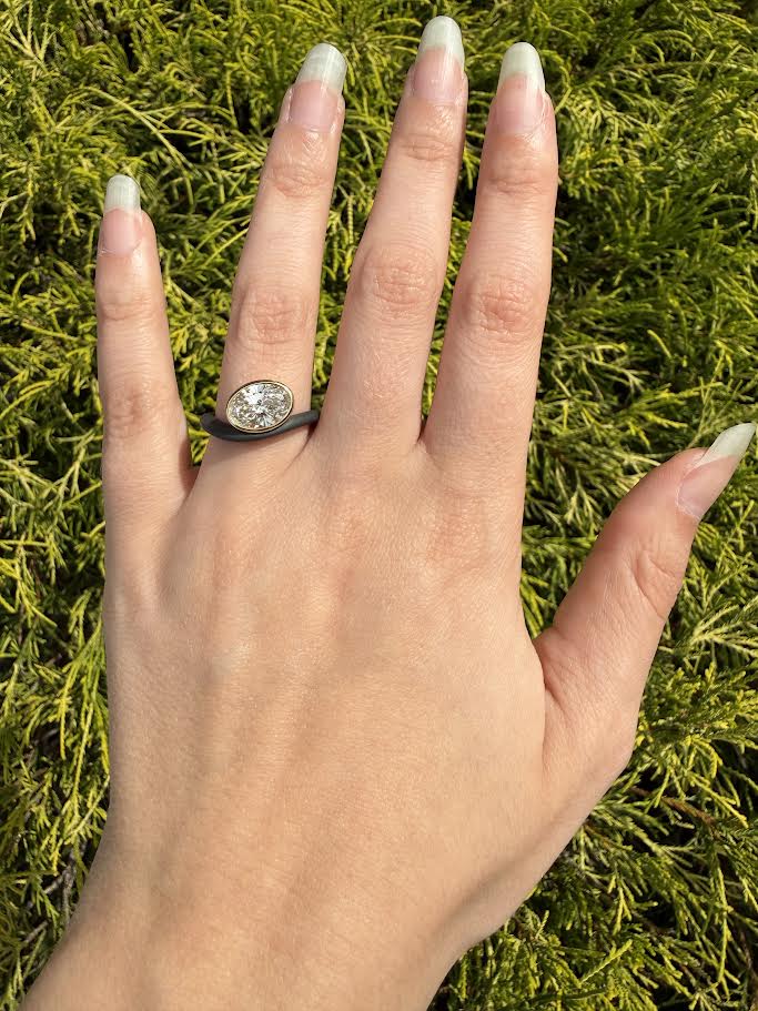 2 CT TW. Abstract Oval Lab-Grown Diamond Fashion Ring