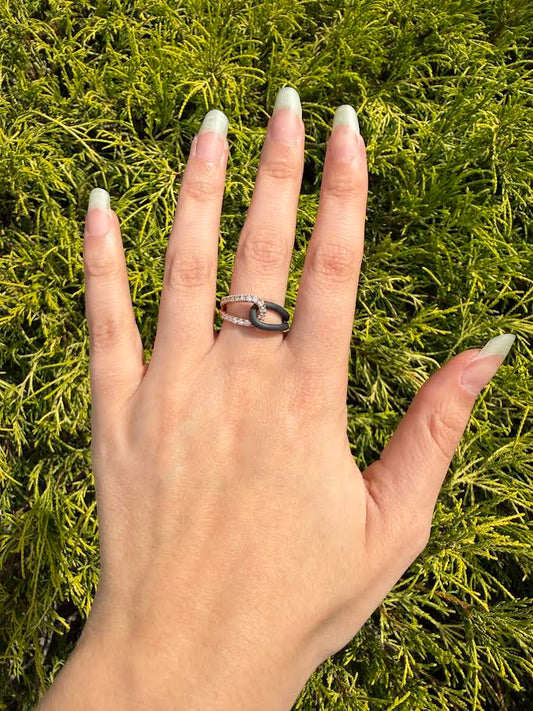 1/3 CT TW. Lab-Grown Diamond Interlocking Fashion Ring
