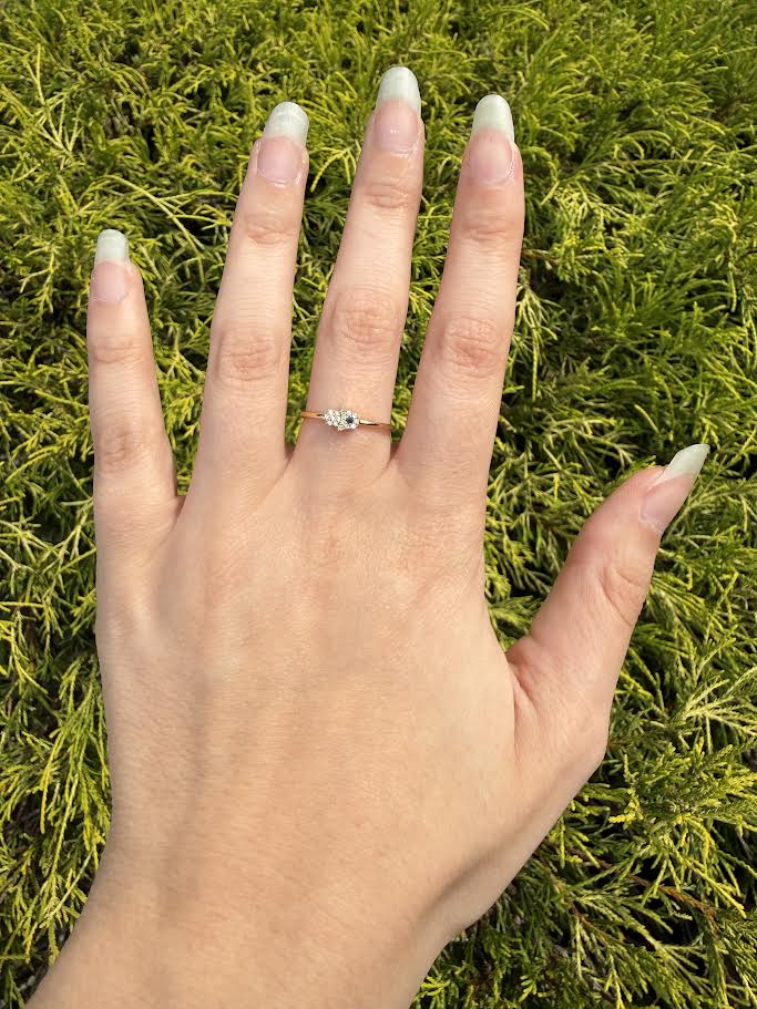18K Diamond Evil Eye Stackable Ring
