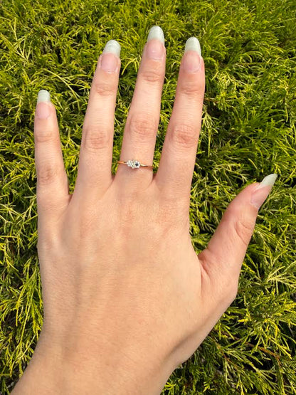 18K Diamond Evil Eye Stackable Ring