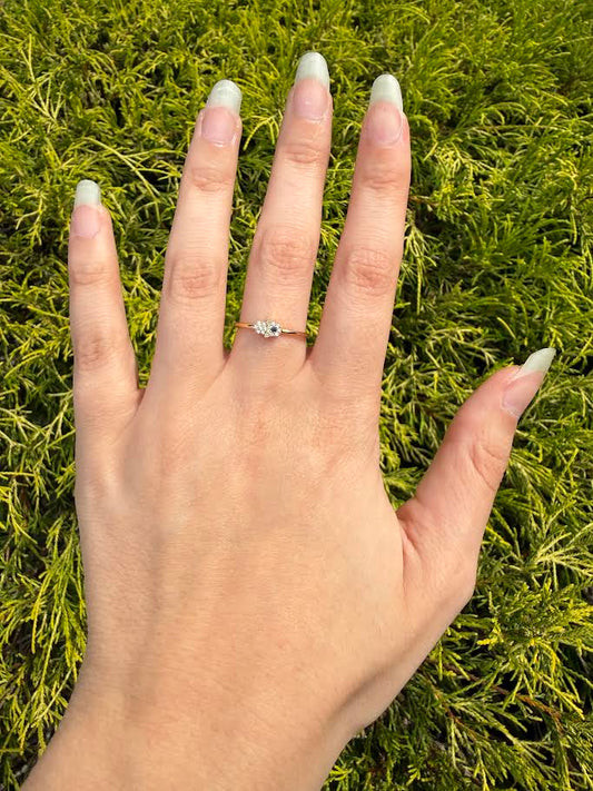 18K Diamond Evil Eye Stackable Ring