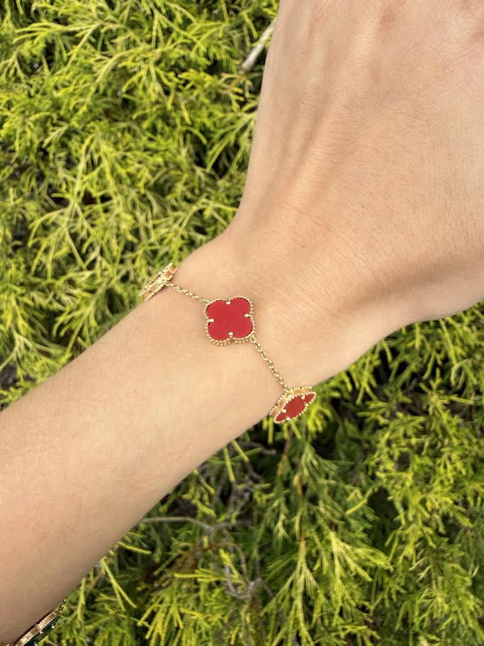 Red Clover Station Bracelet
