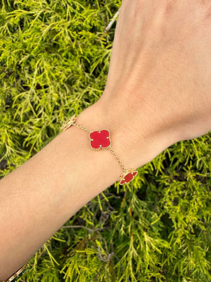 Red Clover Station Bracelet