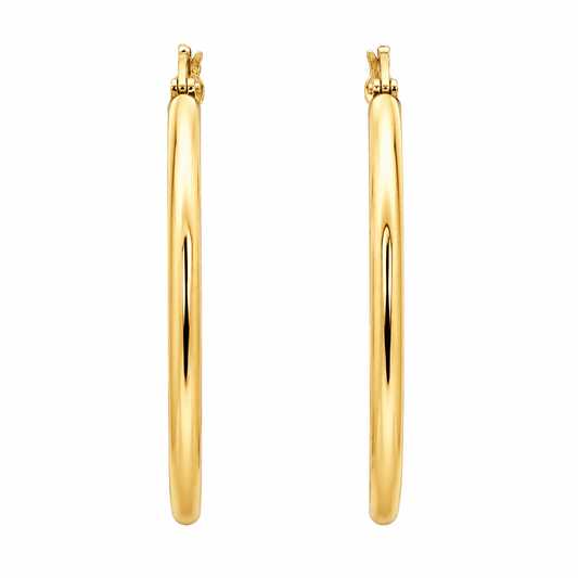 10K Yellow Gold Thin Hoop Earrings