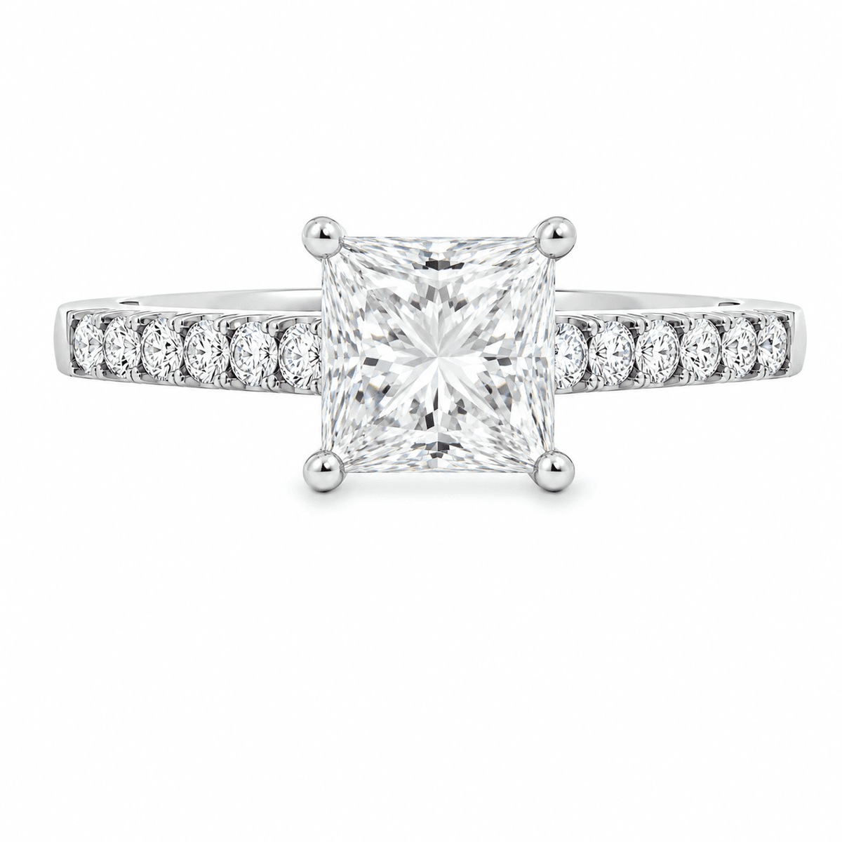 1.01 CTW Princess-Cut Diamond Engagement Ring