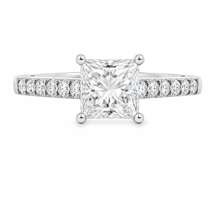 1.01 CTW Princess-Cut Diamond Engagement Ring