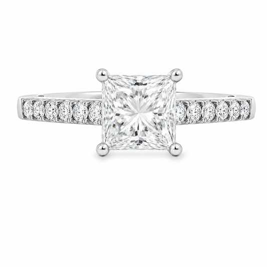 1.01 CTW Princess-Cut Diamond Engagement Ring