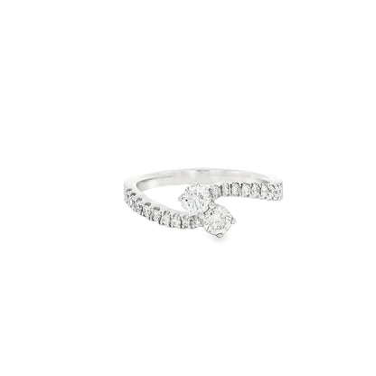 18K White Gold Diamond Bypass Engagement Ring .53ctw