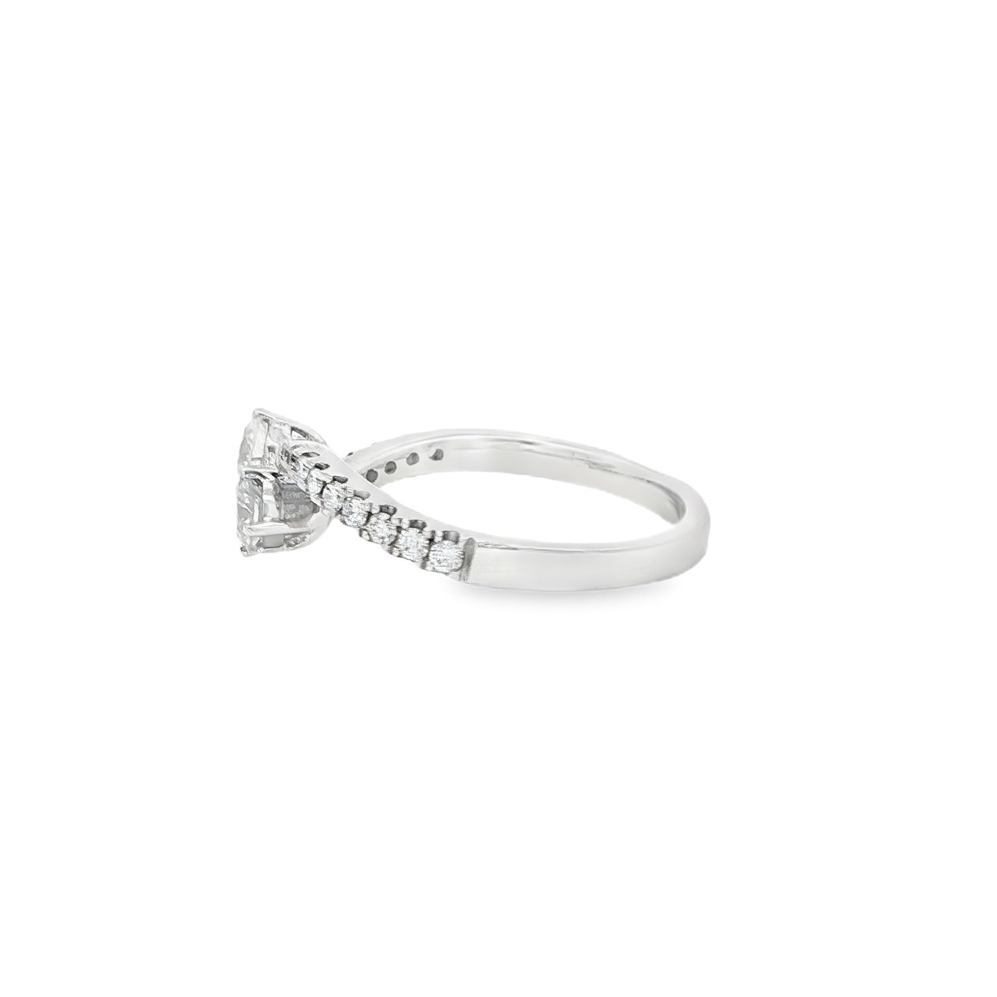 18K White Gold Diamond Bypass Engagement Ring .53ctw
