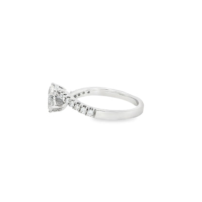 18K White Gold Diamond Bypass Engagement Ring .53ctw