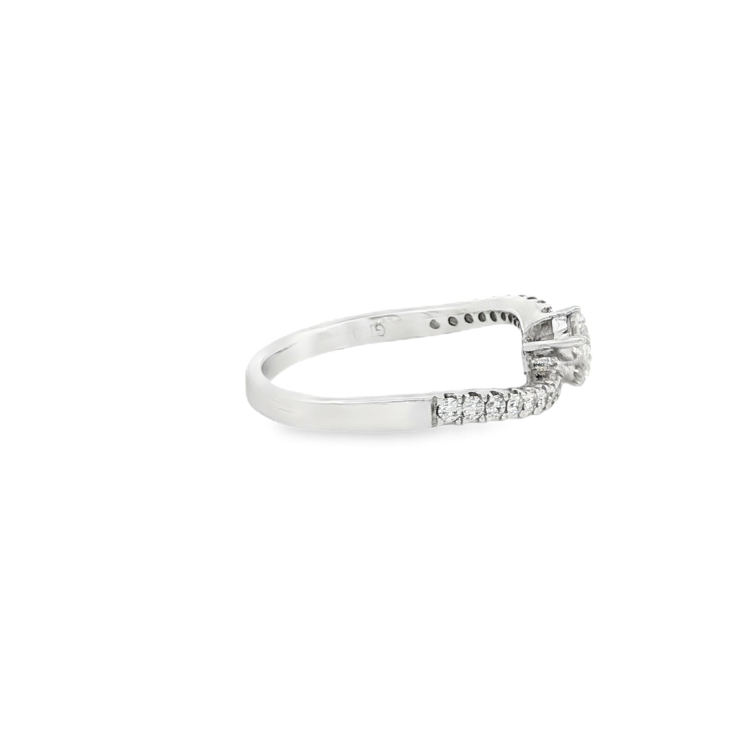 18K White Gold Diamond Bypass Engagement Ring .53ctw