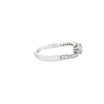 18K White Gold Diamond Bypass Engagement Ring .53ctw