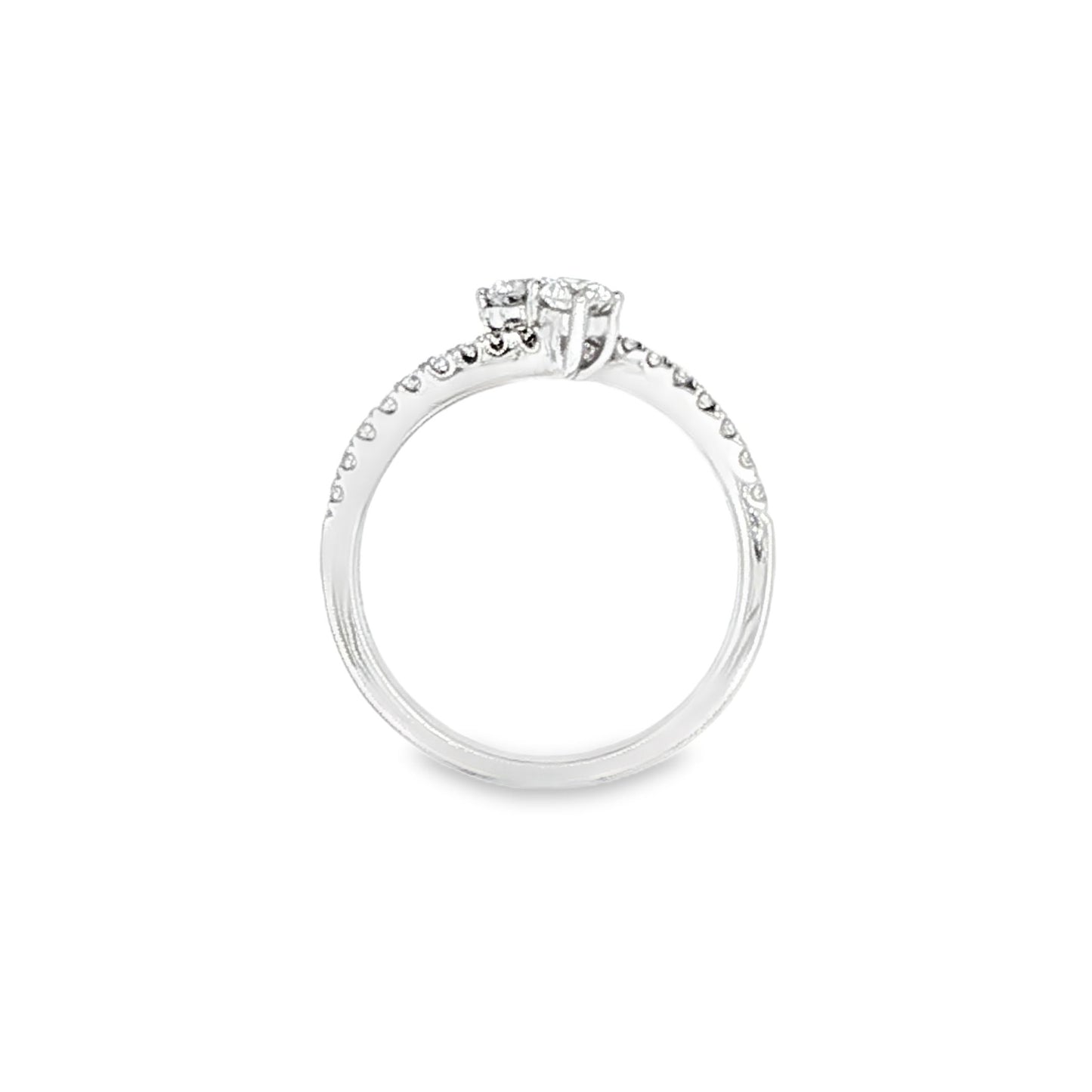18K White Gold Diamond Bypass Engagement Ring .53ctw