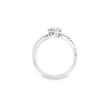 18K White Gold Diamond Bypass Engagement Ring .53ctw