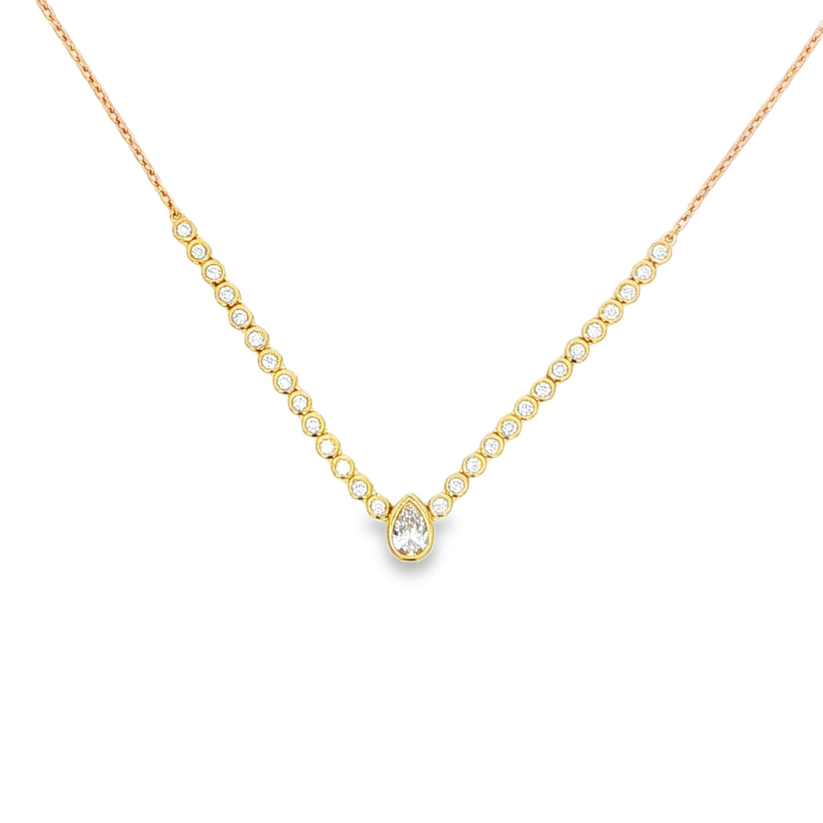0.50 CTW Pear Diamond Bezel Necklace