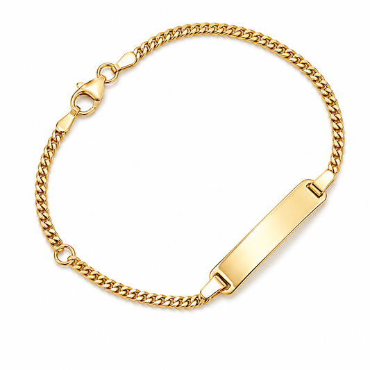 14K Yellow Gold Baby Name Plate Bracelet