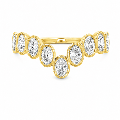 1-1/5 CT TW. Oval Lab-Grown Diamond Contour Wedding Band