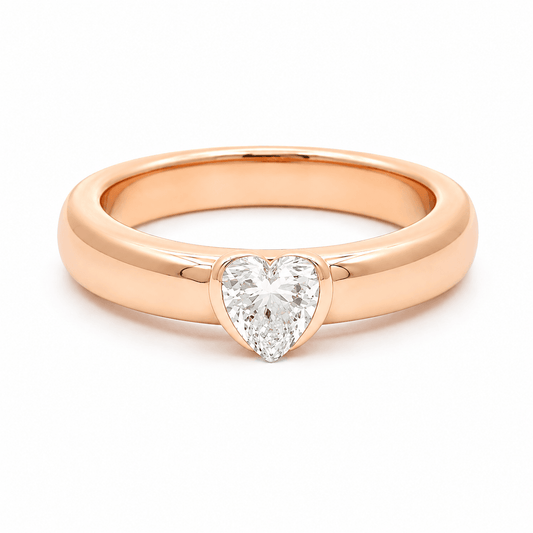 1/2 CT TW. Heart-Shaped Lab-Grown Diamond Fashion Ring