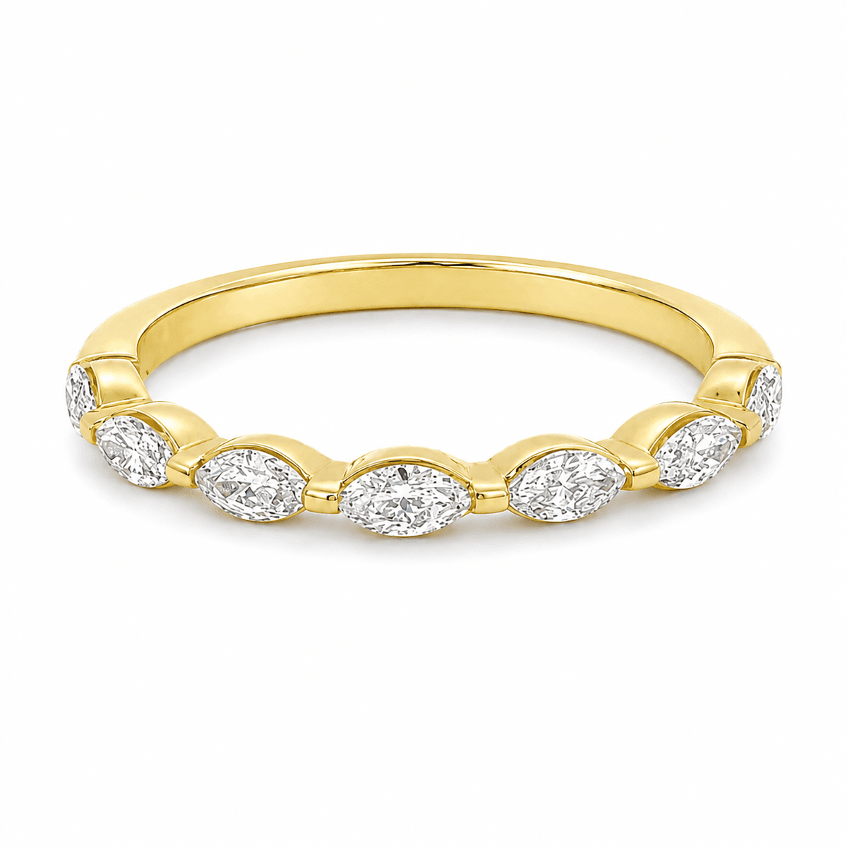 1/2 CT TW. Lab-Grown Diamond Sideways Marquise Wedding Band