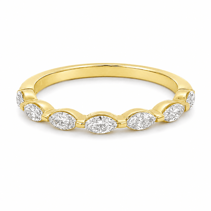 1/2 CT TW. Lab-Grown Diamond Sideways Marquise Wedding Band