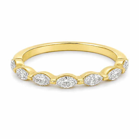 1/2 CT TW. Lab-Grown Diamond Sideways Marquise Wedding Band