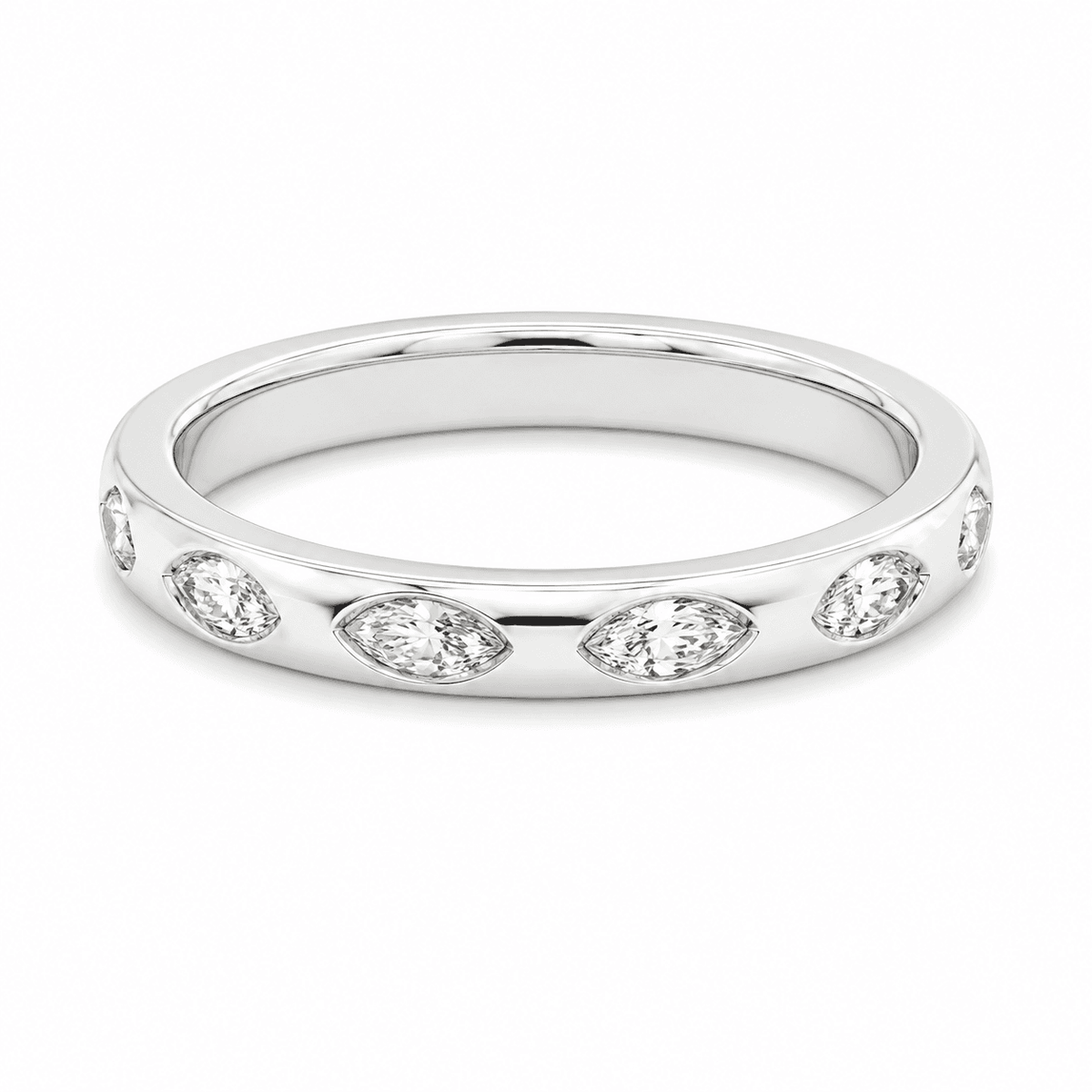 1/2 CT TW. Marquise Diamond Wedding Band