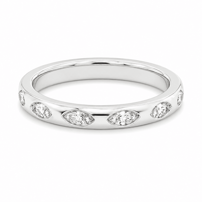 1/2 CT TW. Marquise Diamond Wedding Band