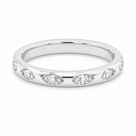 1/2 CT TW. Marquise Diamond Wedding Band