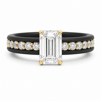 1-3/5 CT TW. Emerald-Cut Lab-Grown Diamond Engagement Ring