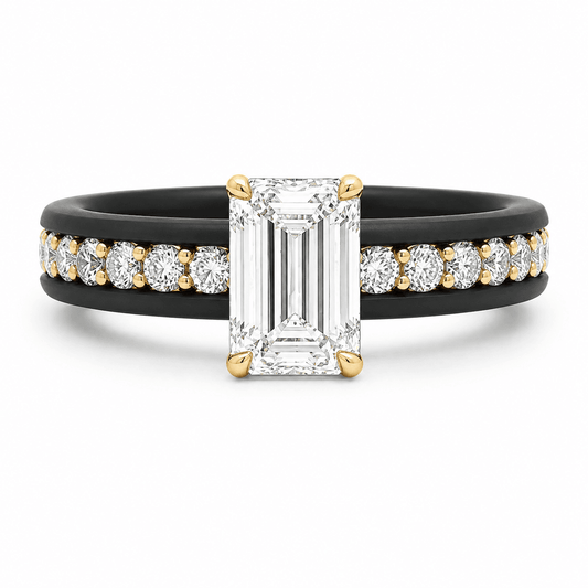 1-3/5 CT TW. Emerald-Cut Lab-Grown Diamond Engagement Ring