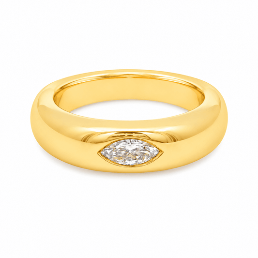 1/3 CT TW. Diamond Marquise Bezel Band