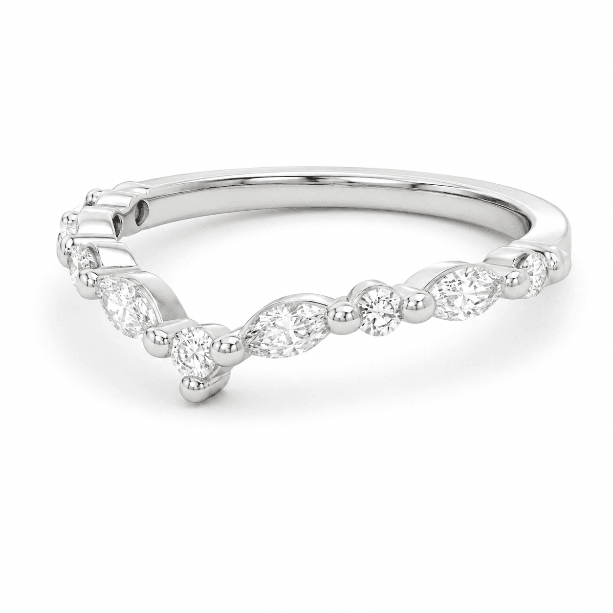 1/3 CT TW. Lab-Grown Diamond Contour Wedding Band