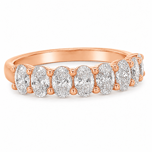 18K 1-4/5 CT TW. Oval Lab-Grown Diamond Wedding Band