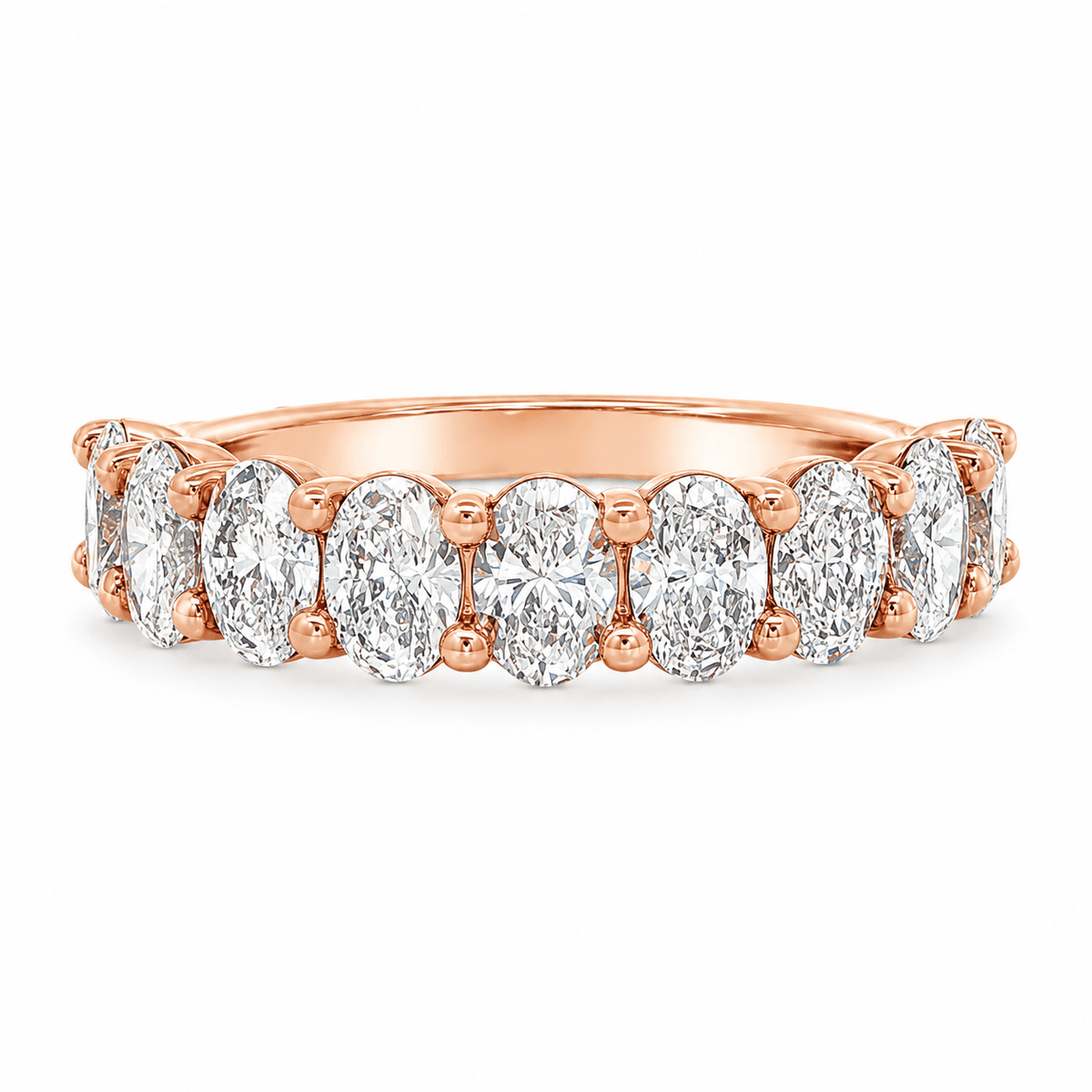 18K 1-4/5 CT TW. Oval Lab-Grown Diamond Wedding Band