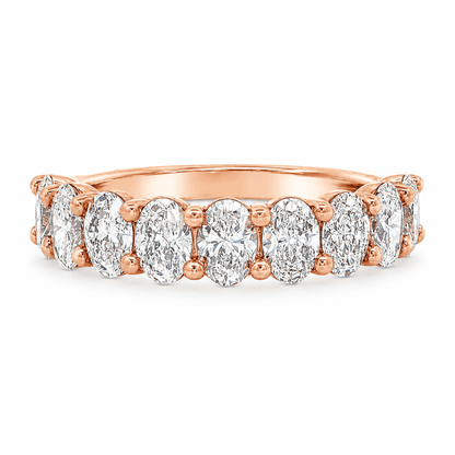 18K 1-4/5 CT TW. Oval Lab-Grown Diamond Wedding Band