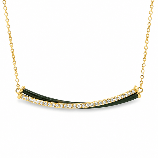 1/4 CT TW. Lab-Grown Diamond Twist Bar Necklace
