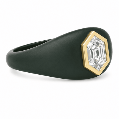 1 CT TW. Hexagonal Diamond Men's Fashion Ring